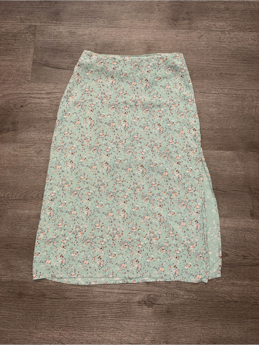 Brandi Melville Light Mint Floral Midi Skirt